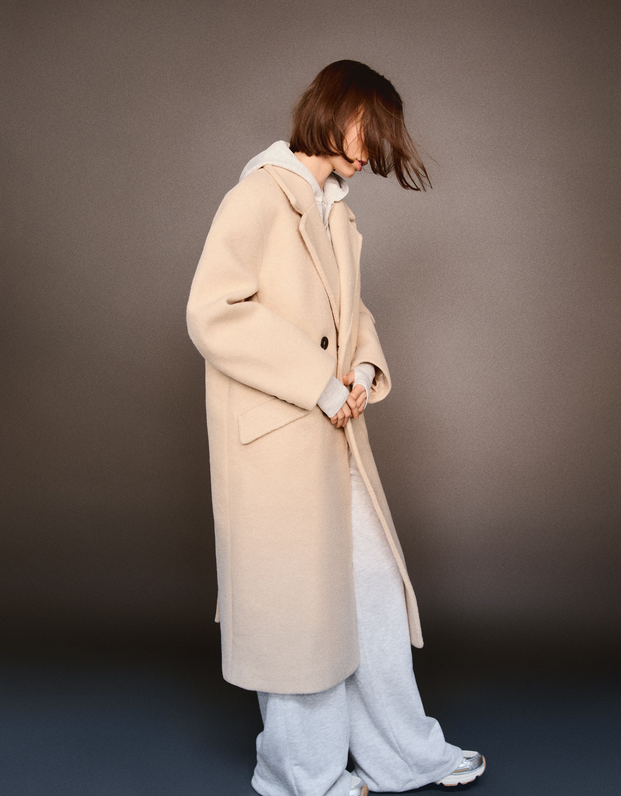 کت کلاهی با شانه افتاده برند Bershka 656697133