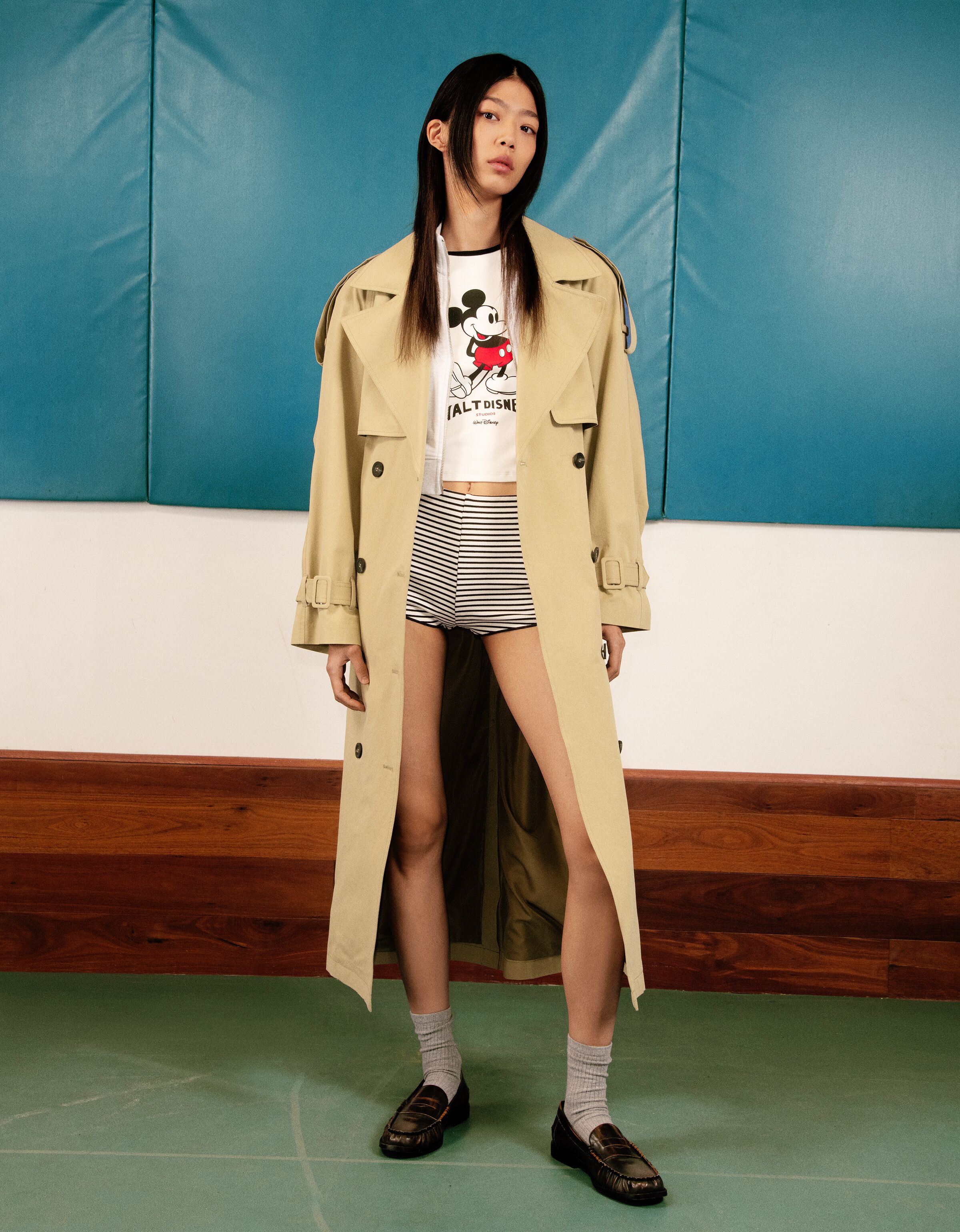 کت trench بزرگ سایز برند Bershka 779837475