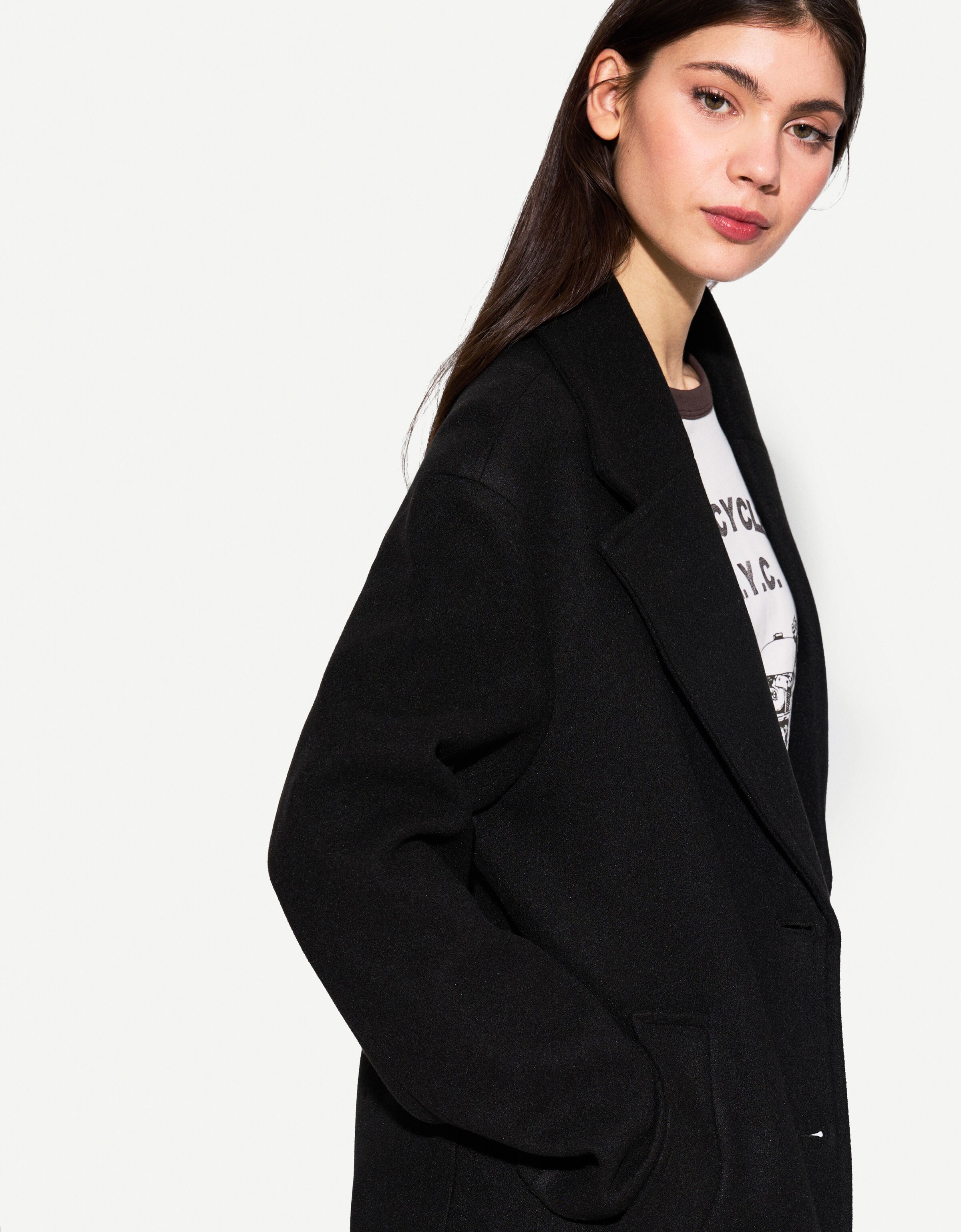 کاپشن نرم و بلند برند Bershka 451188325