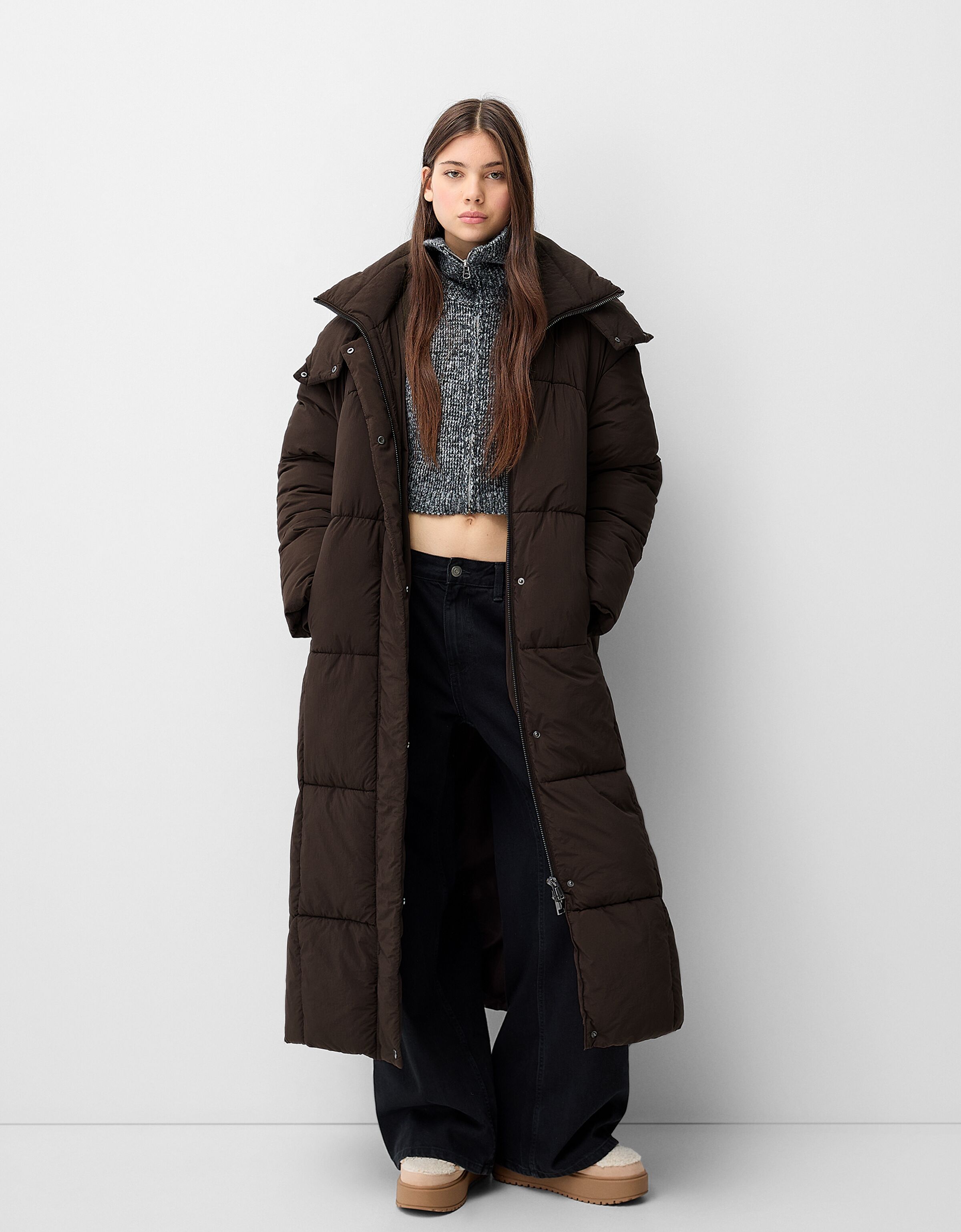 کت پف دار بلند برند Bershka 451322792