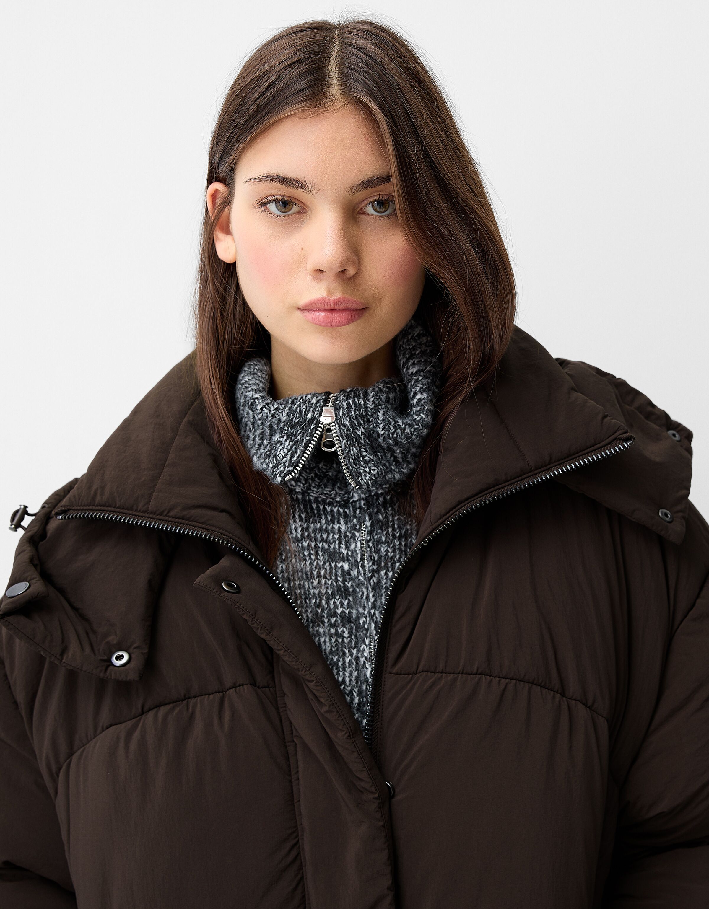کت پف دار بلند برند Bershka 451322790