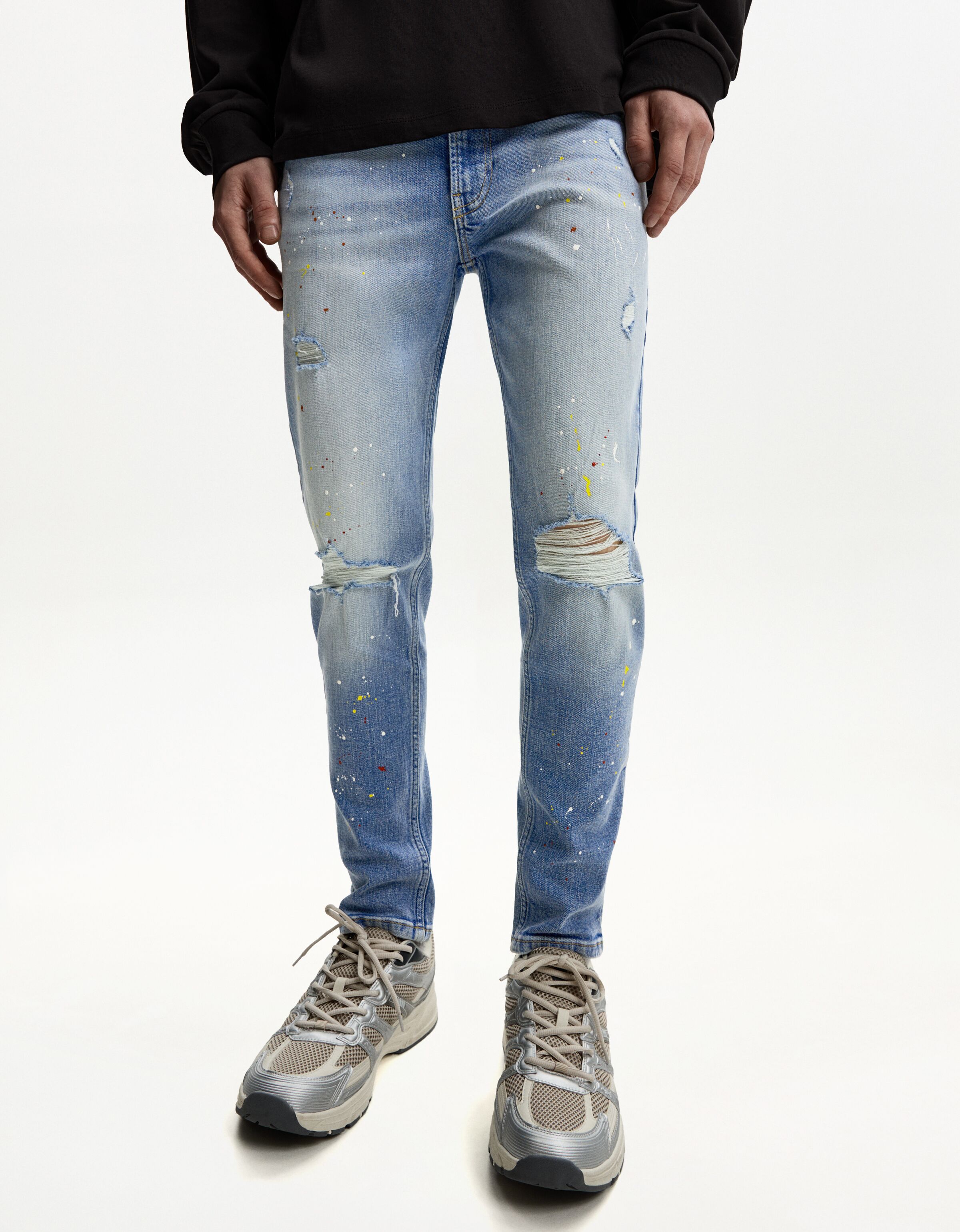 جین سوپر اسلیم پاره برند Bershka 901970121