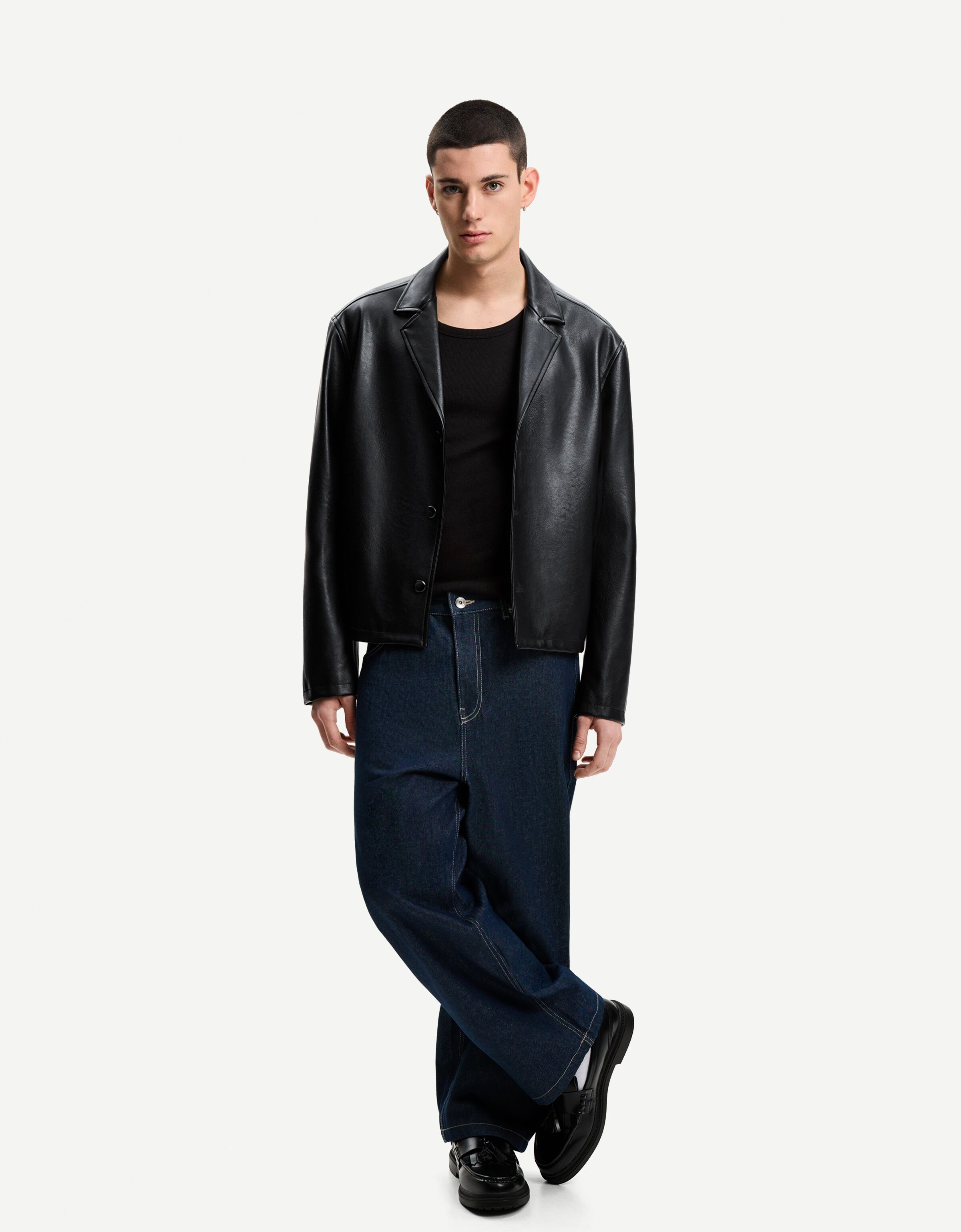 بلازر چرم مصنوعی برند Bershka 898340756