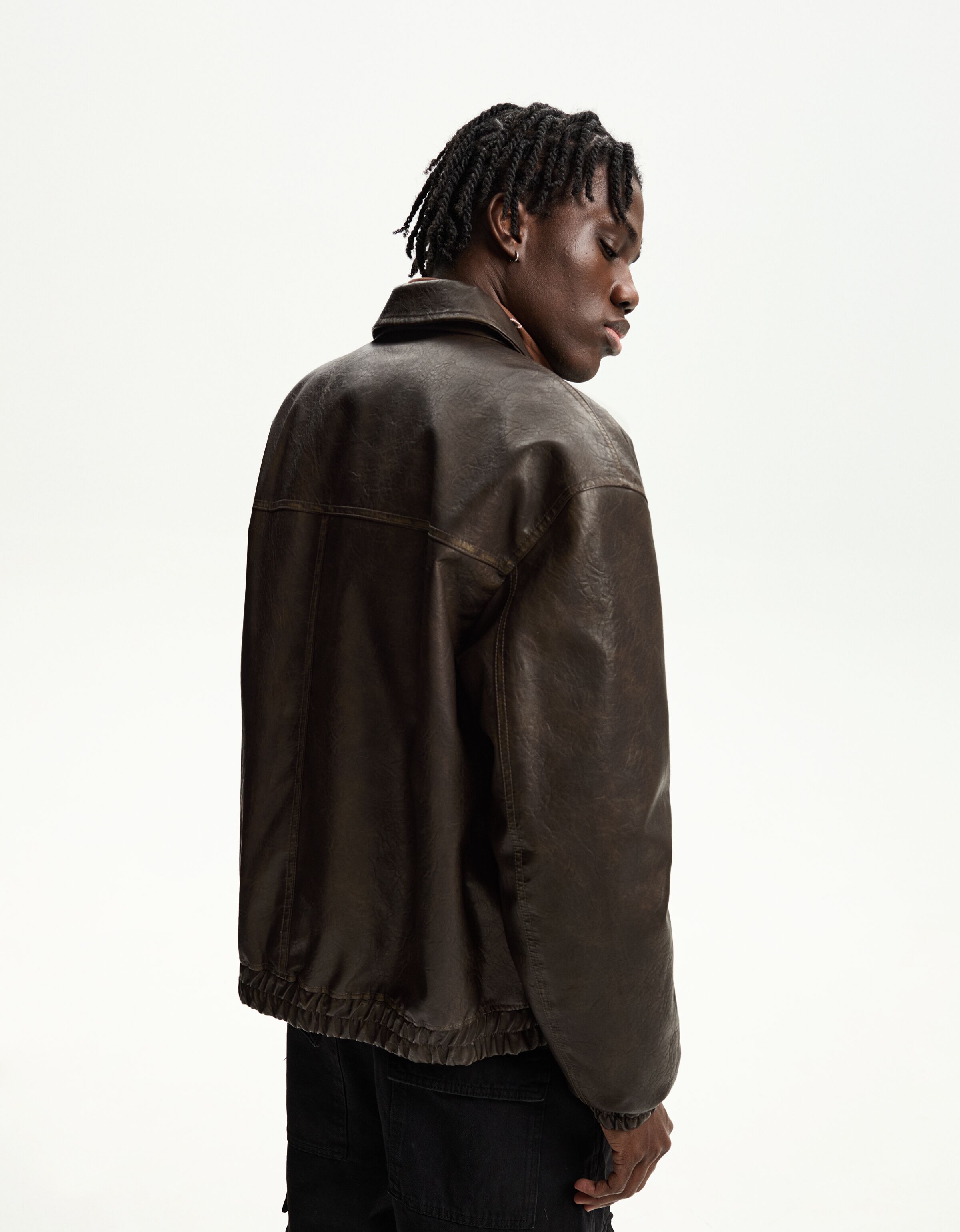 کت jacket چرم برند Bershka