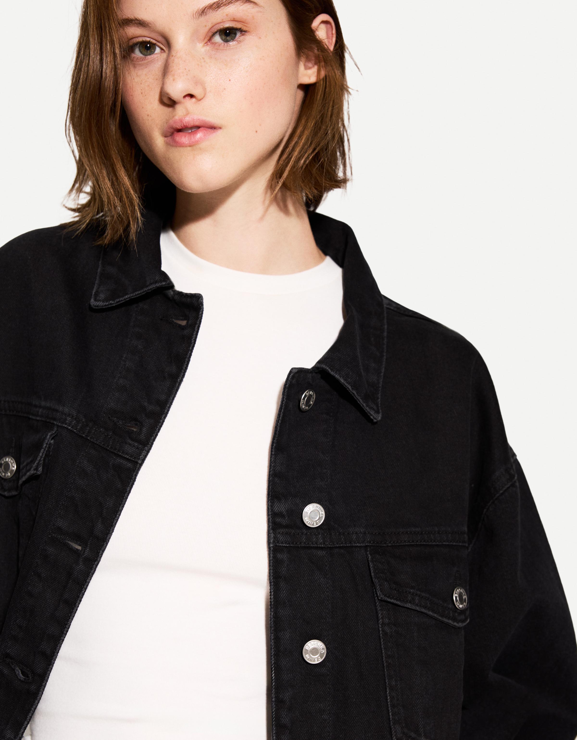 کت jacket جین کوتاه برند Bershka 1672773299