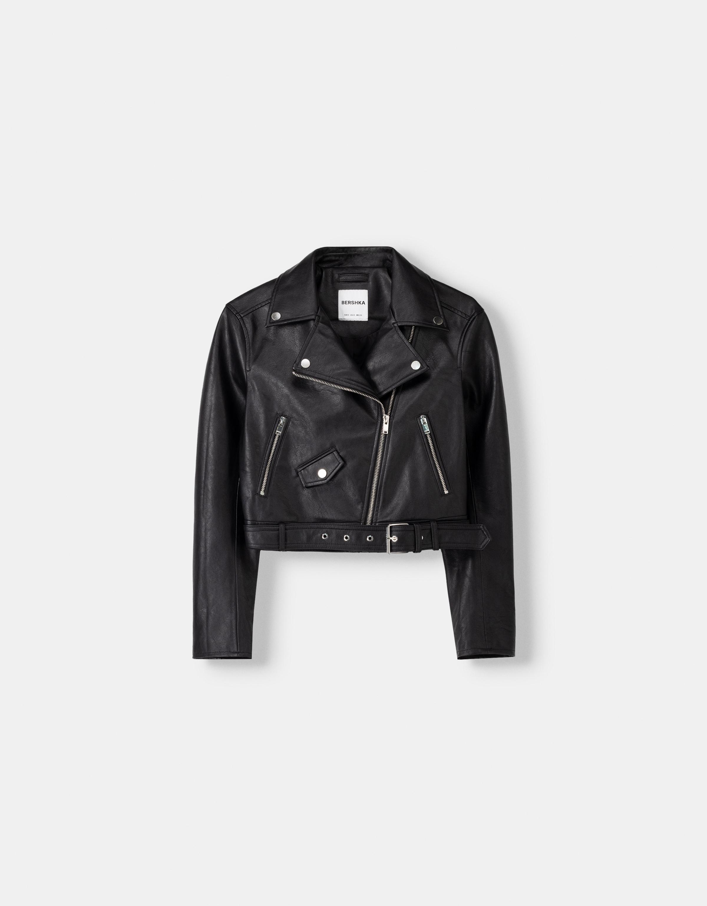 کت Jacket بایکر با اثر چرم