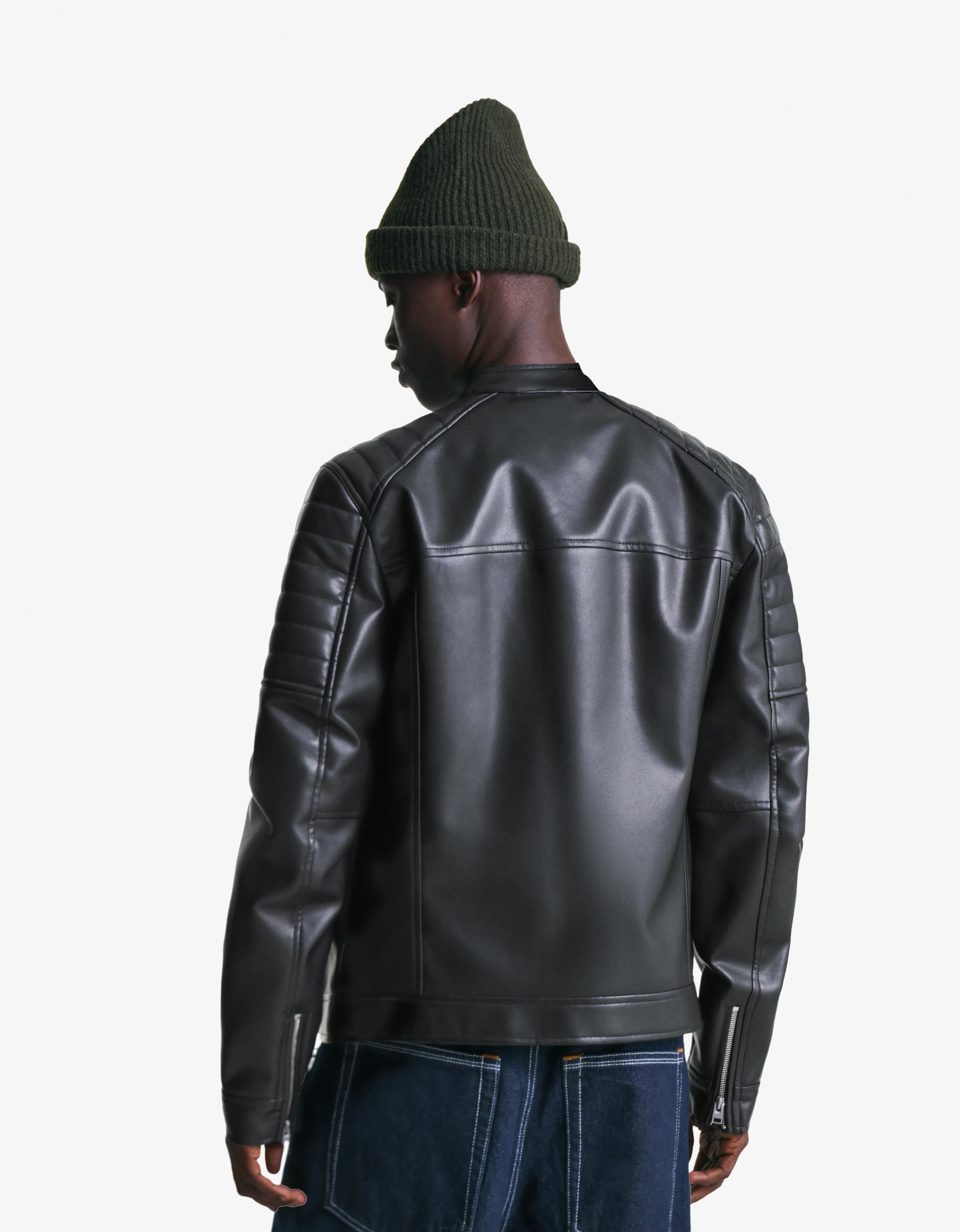 کت jacket چرم برند Bershka 1674230007