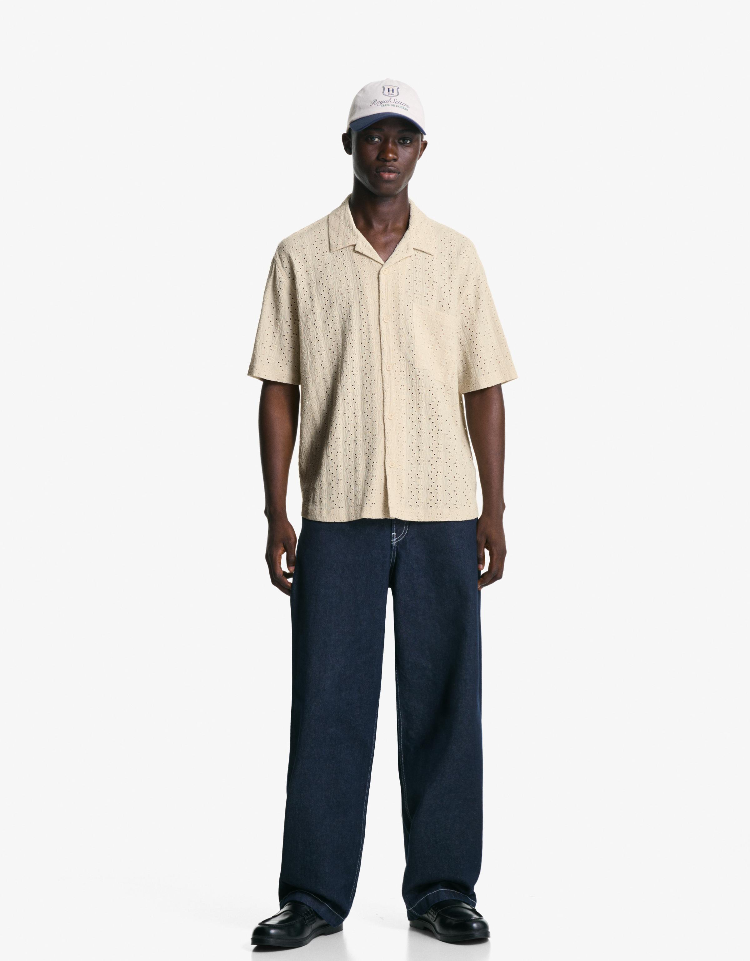 پیراهن آستین کوتاه گلدوزی شده برند Bershka 1673335559
