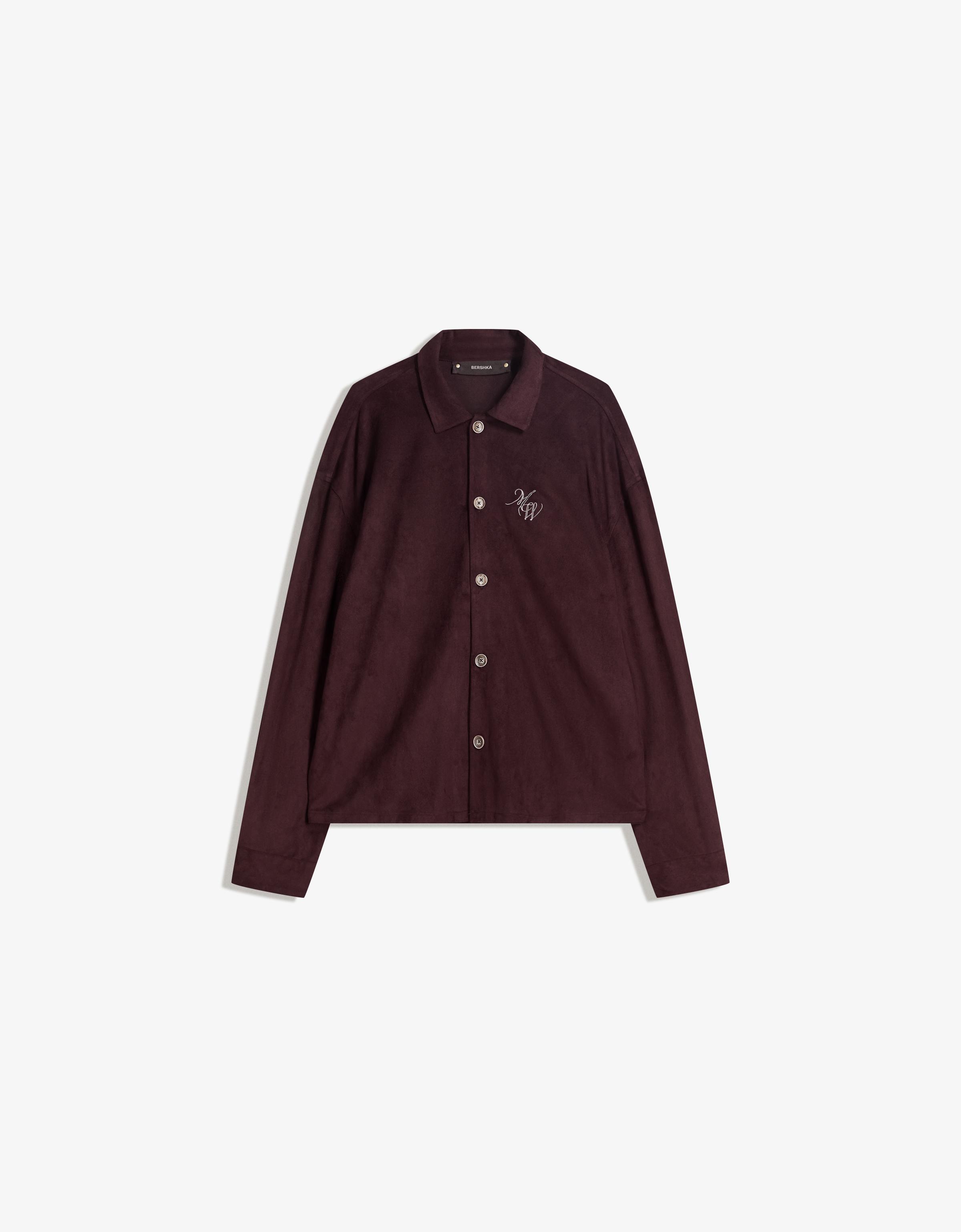 پیراهن رویه بافت جیر مصنوعی گلدوزی شده برند Bershka