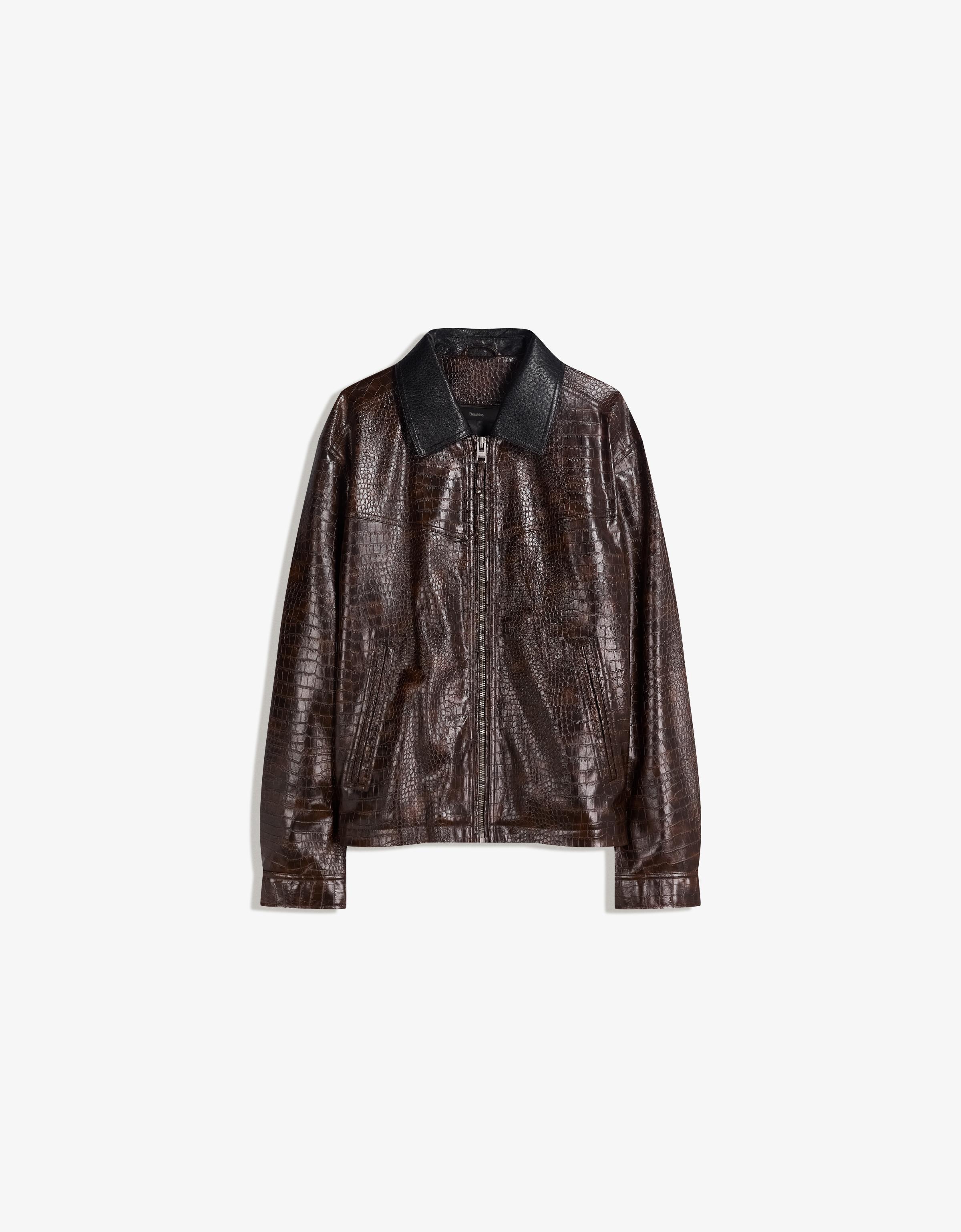 کت jacket چرم برند Bershka