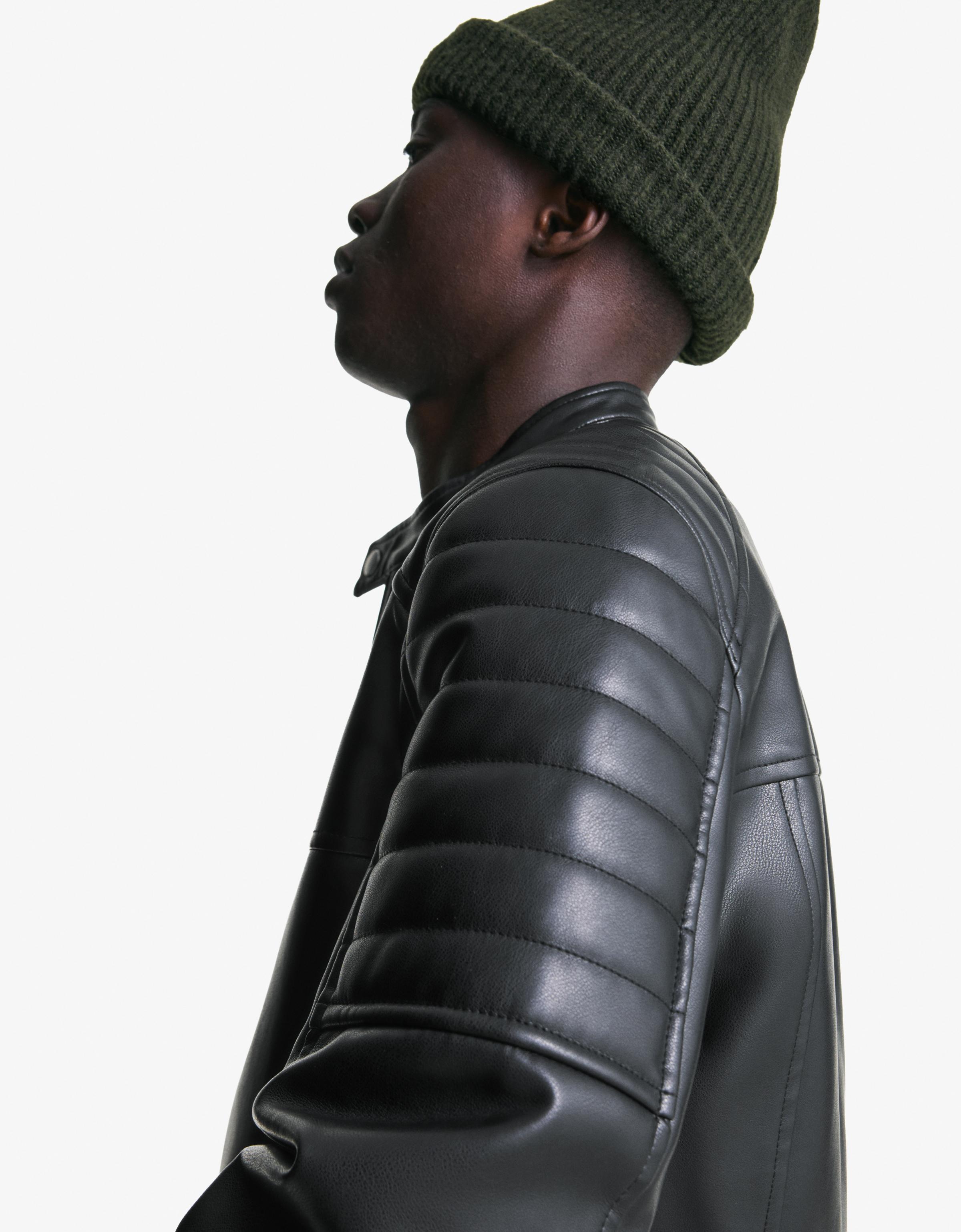 کت jacket چرم برند Bershka 1674230005