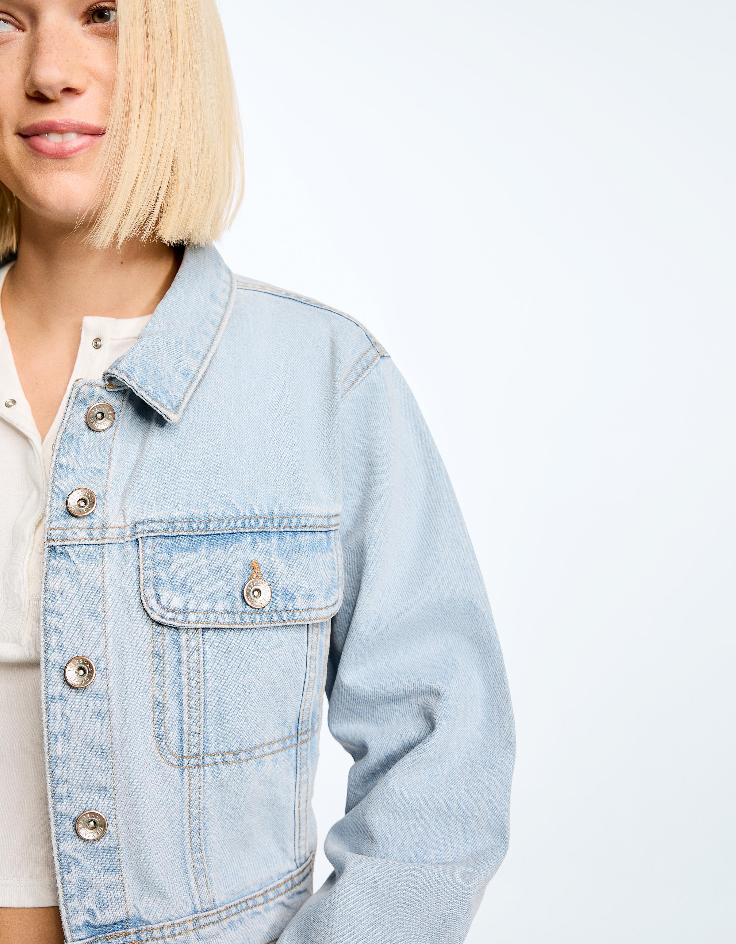 کت Jacket جین کوتاه برند Bershka 1672710458