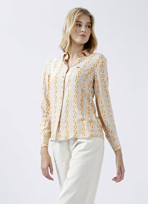 بلوز یقه‌دار طرح‌دار خاکستری زنانه U.S. Polo Assn. مدل SATIVUS برند u.s. polo assn. 851010783