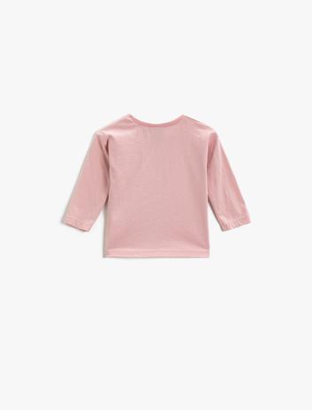 تی‌شرت پنبه‌ای یقه گرد با لیسانس دیسنت برند Koton 10942068