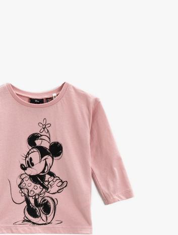 تی‌شرت پنبه‌ای یقه گرد با لیسانس دیسنت برند Koton 10942069