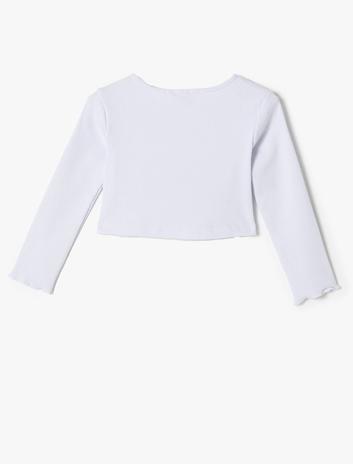 بلوز کاشکورس با یقه گرد، آستین بلند و جزئیات پنجره قلبی از جنس پنبه برند Koton 35771279