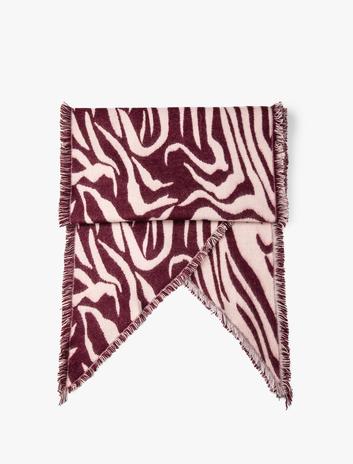 شال طرح زبرا، دوطرفه با برش نامتقارن و fringes برند Koton 5480482