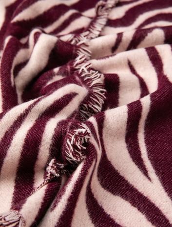 شال طرح زبرا، دوطرفه با برش نامتقارن و fringes برند Koton 5480483