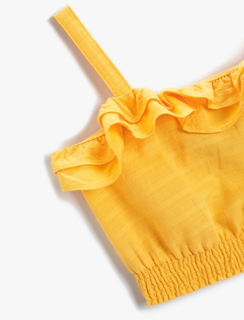 بلوز کوتاه آستین دار با پارچه پنبه‌ای برند Koton 5300159