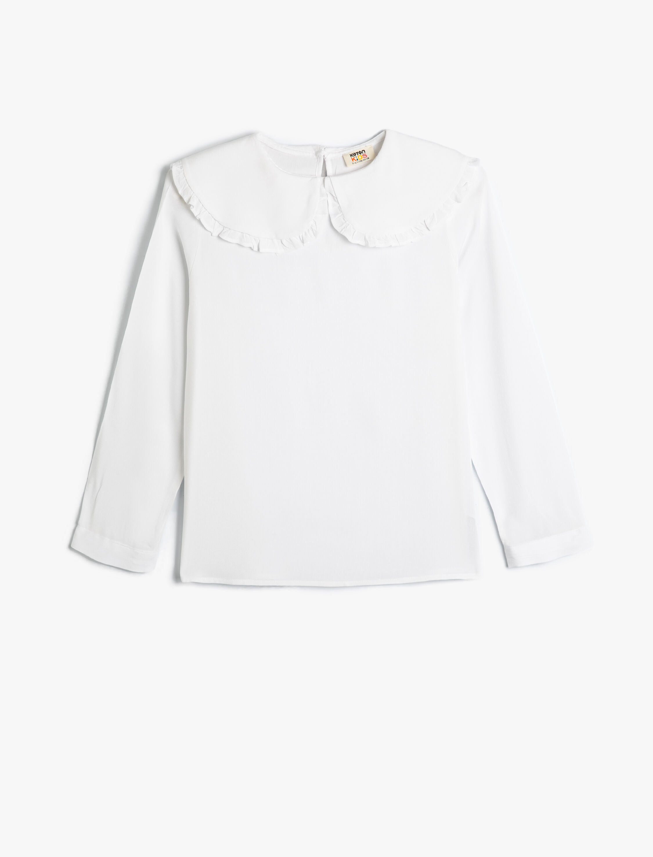 بلوز با یقه بزرگ و آستین بلند از پارچه ویسکوز برند Koton