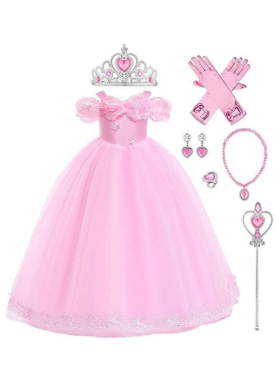لباس پرنسس آستین رها برای دختر با لوازم جانبی ۱۴۰ سانتی‌متر برند xiuwoo