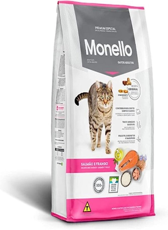 منلو سالمن و مرغ برای گربه بزرگسال ۷ کیلوگرم برند monello