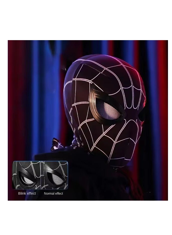ماسک ابرقهرمان عنکبوت با چشمان متحرک - ماسک کاسپلی کنترل از راه دور با قابلیت چشمک زدن و نورانی برای نوجوانان و بزرگسالان - کلاه کامل قابل تنظیم با شارژ USB برند visor