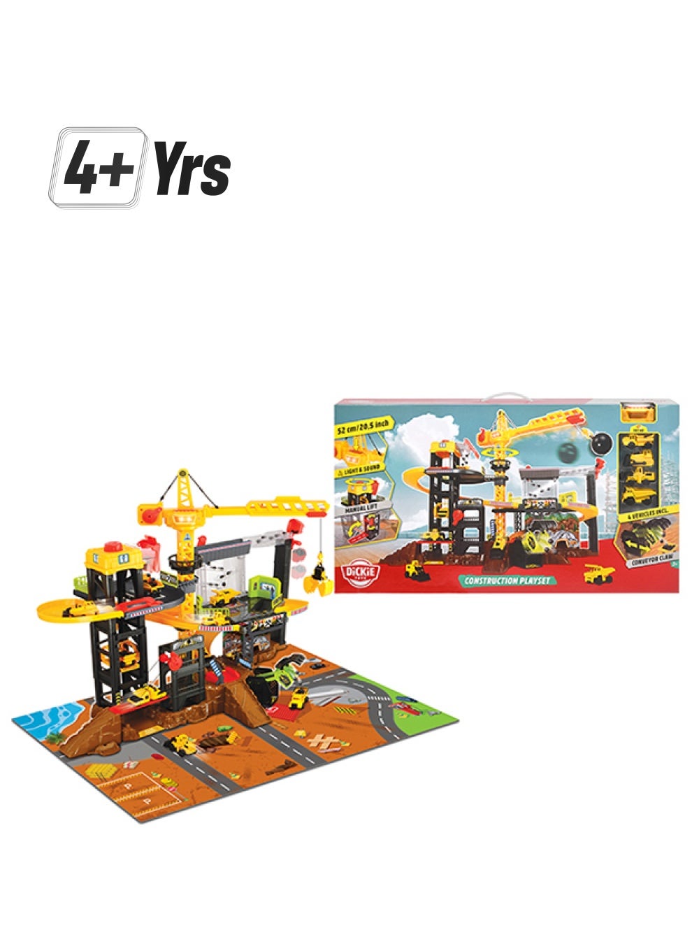 مجموعه بازی ساخت و ساز با ۴ وسیله نقلیه برند dickie