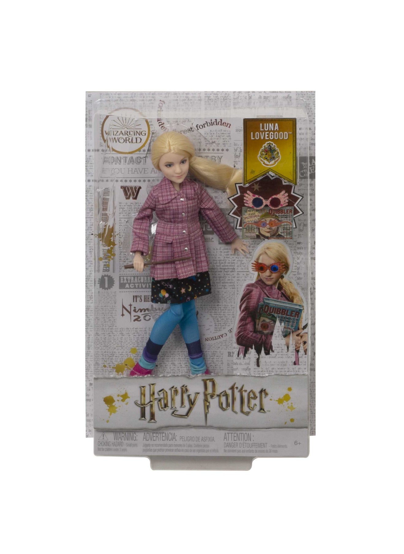 عروسک کلکسیونی لونا لاوگود با ژاکت توئیدی و کویبلر برند harry potter