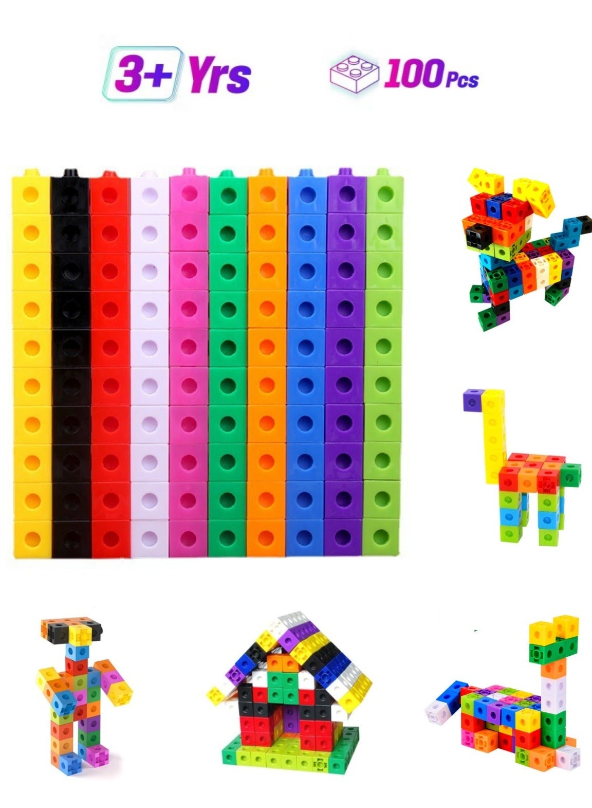 مکعب‌های پیوندی ۱۰۰ عددی برای کودکان برند generic