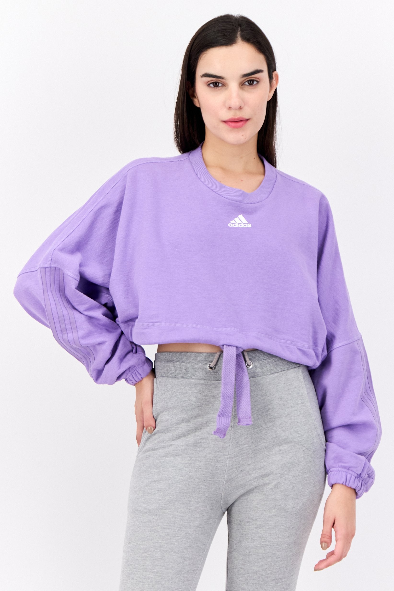 سویشرت زنانه ورزشی آستین بلند بیرونی، بنفش برند Adidas