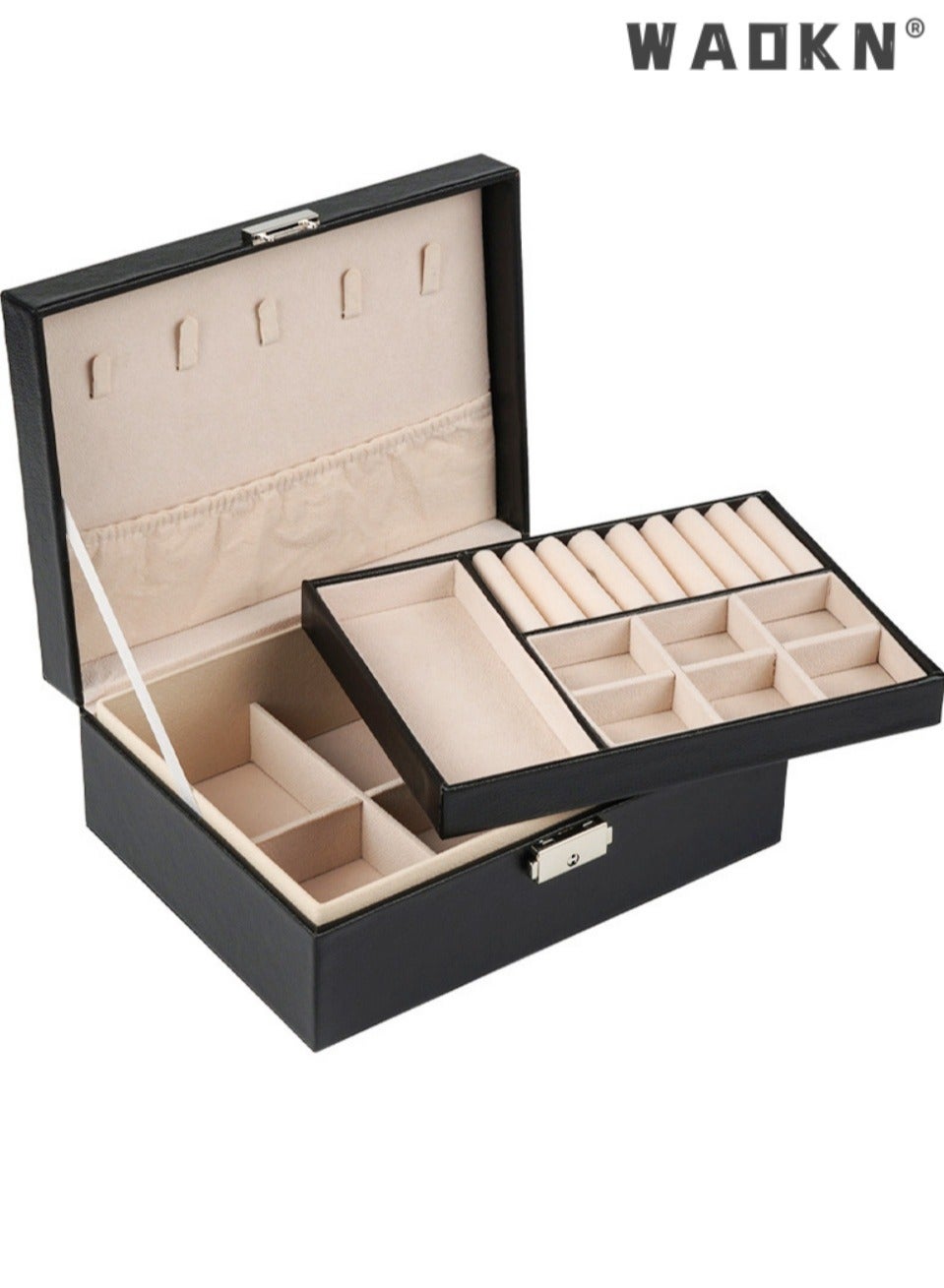 جعبه جواهرات قفل‌دار زنانه برند waokn