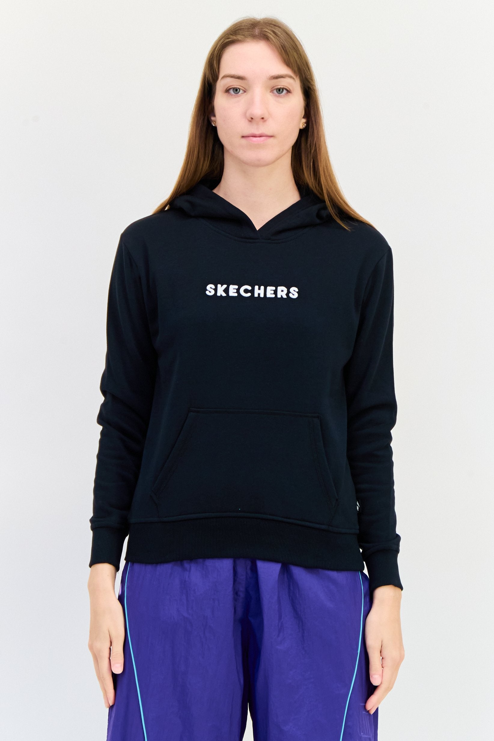 هودی زنانه ورزشی با آستین بلند، مشکی برند skechers