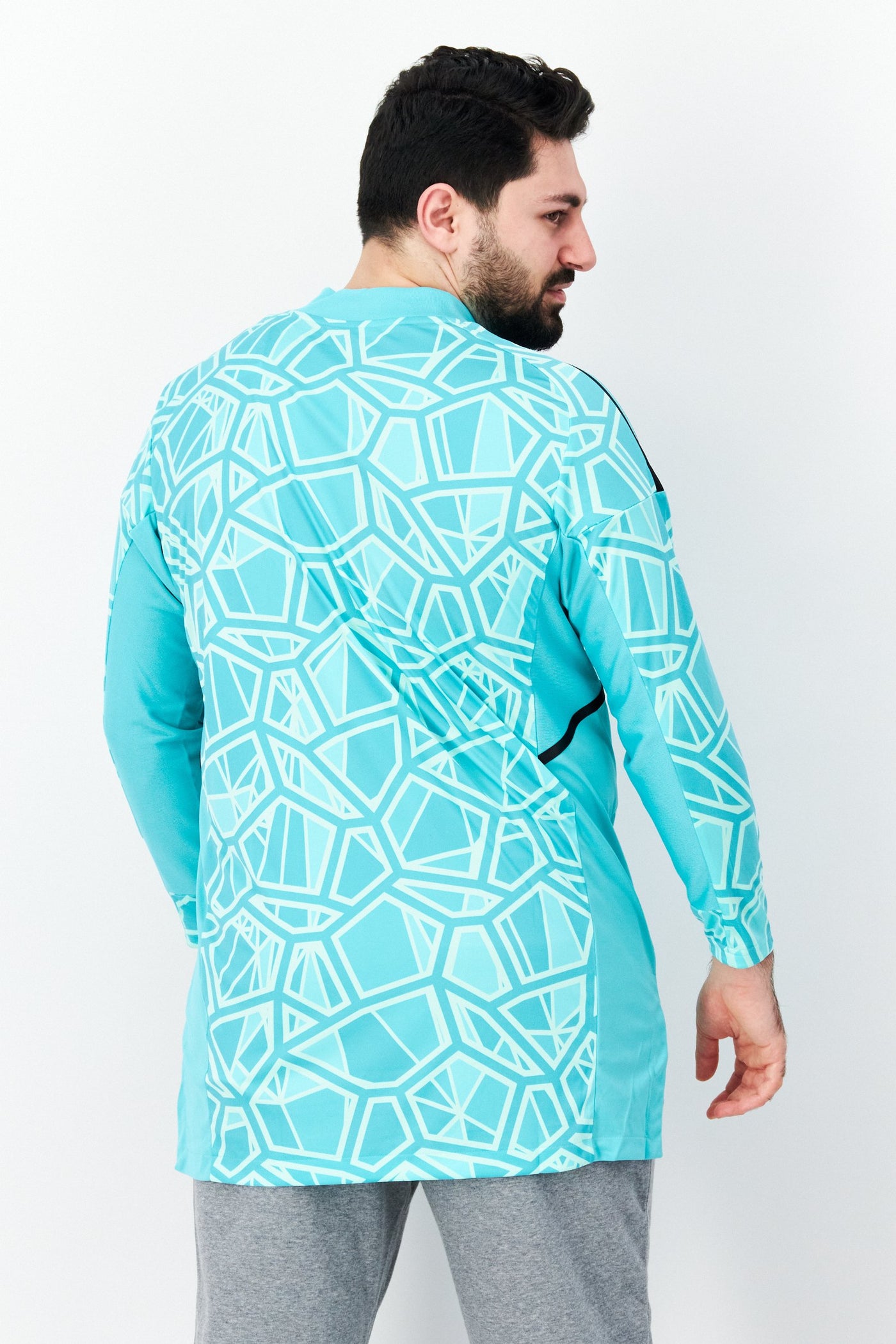 پیراهن فوتبال مردانه آبی فیروزه‌ای برند Adidas