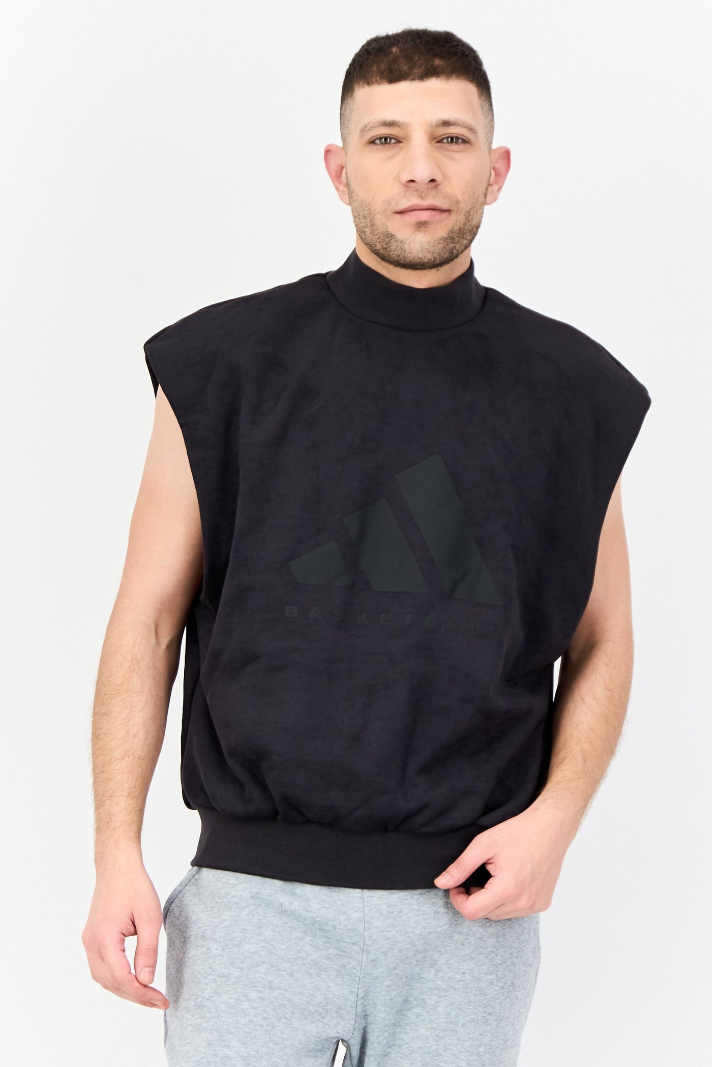 پولوشرت بدون آستین ورزشی مردانه بسکتبال، مشکی برند Adidas