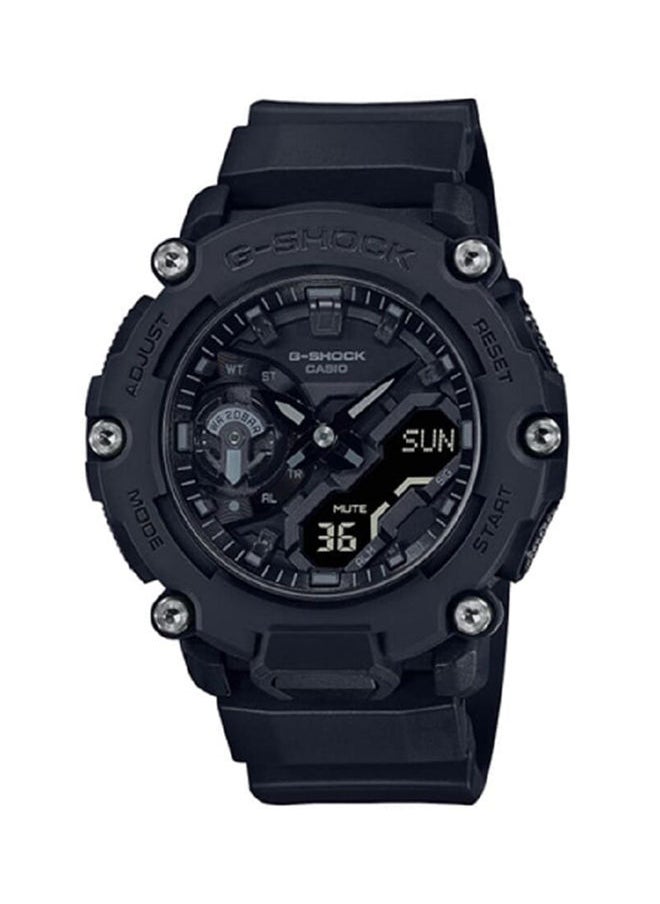 ساعت مچی گرد آنالوگ و دیجیتال با بند رزینی مدل GA-2200BB-1ADR برند casio