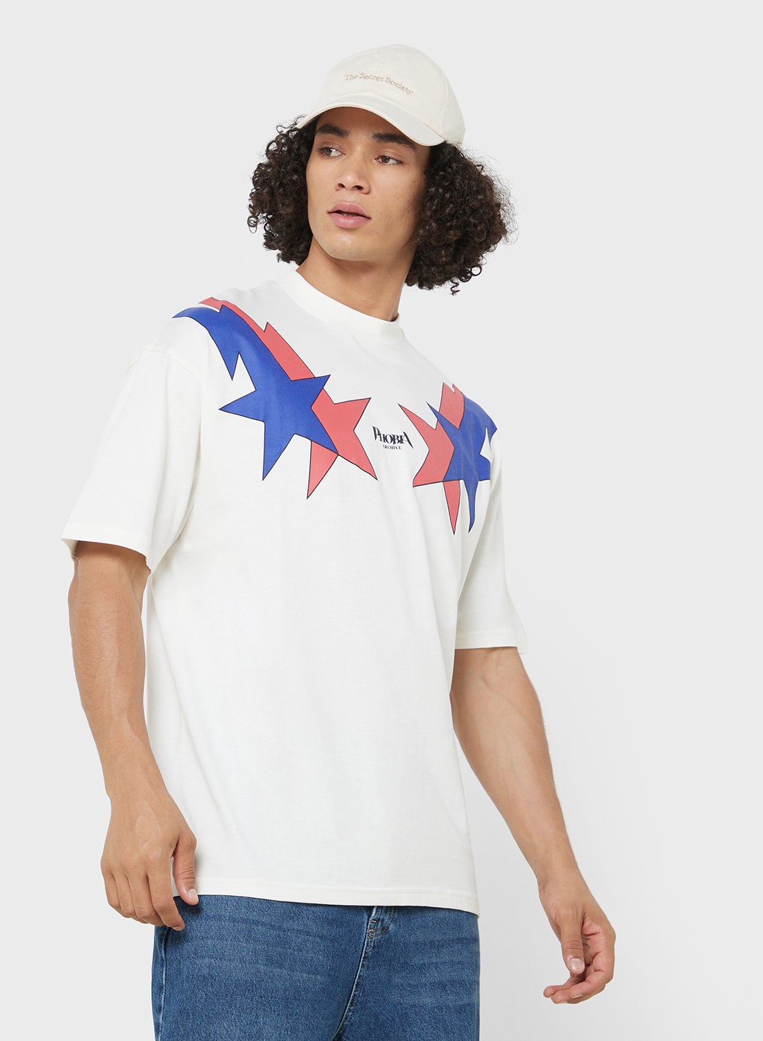 تی‌شرت چاپی ستاره‌ای و رعد و برق برند phobia