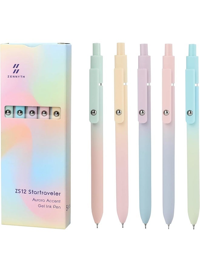 قلم‌های ژل با رنگ آبرنگی آرواره ۵ عددی برند zennyth