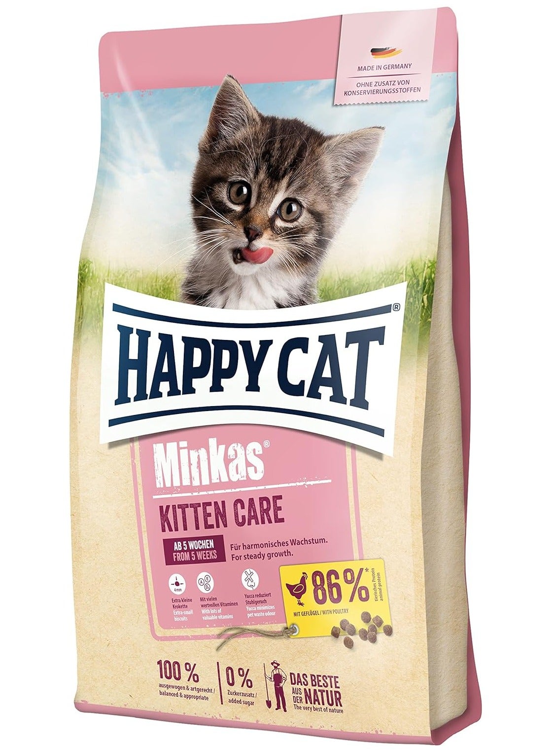 غذای خشک گربه بچه‌گانه برند هپی کت مینگاس ۱.۵ کیلوگرم برند happy cat