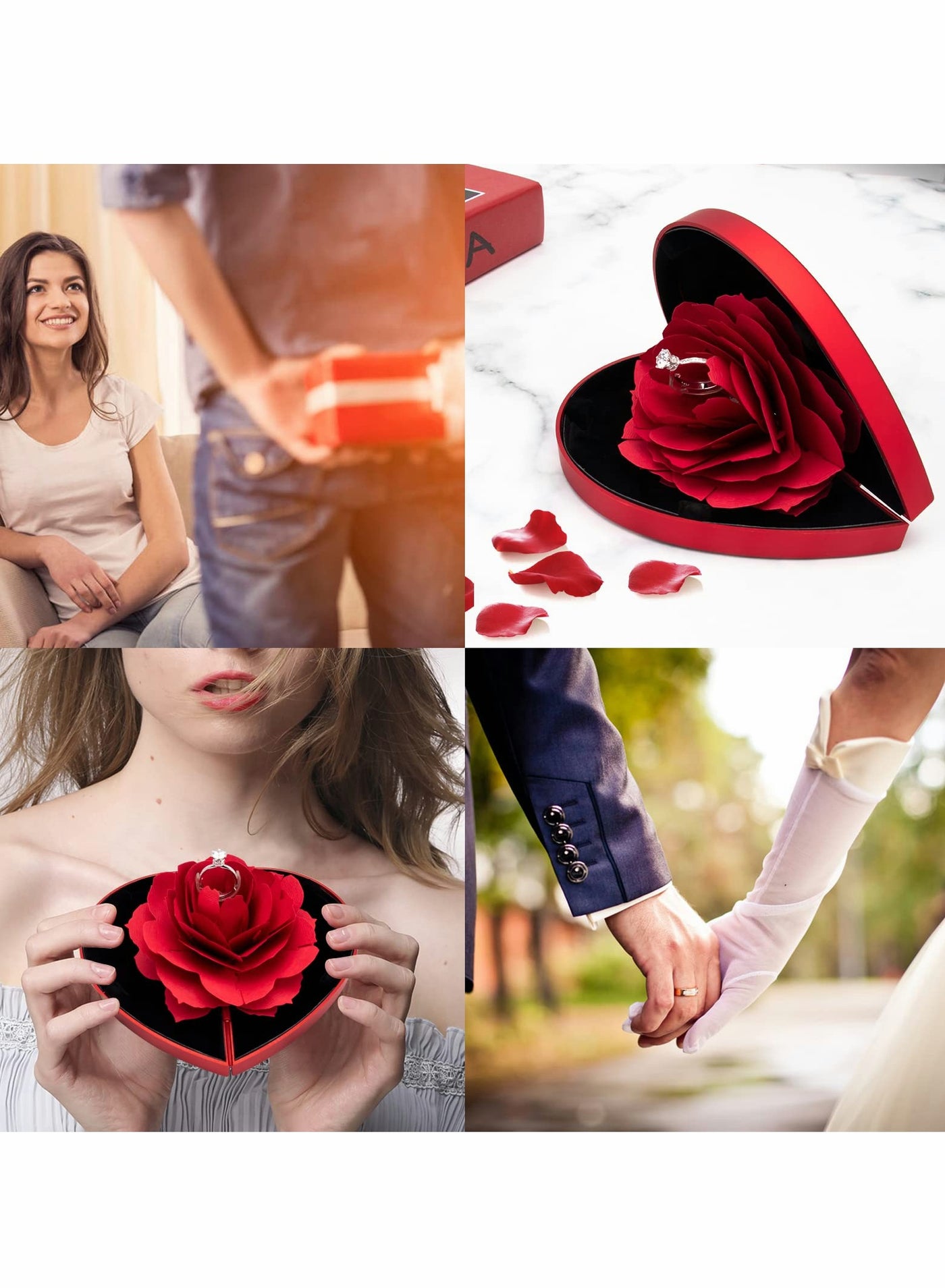 جعبه حلقه نامزدی گل رز زنانه برند generic