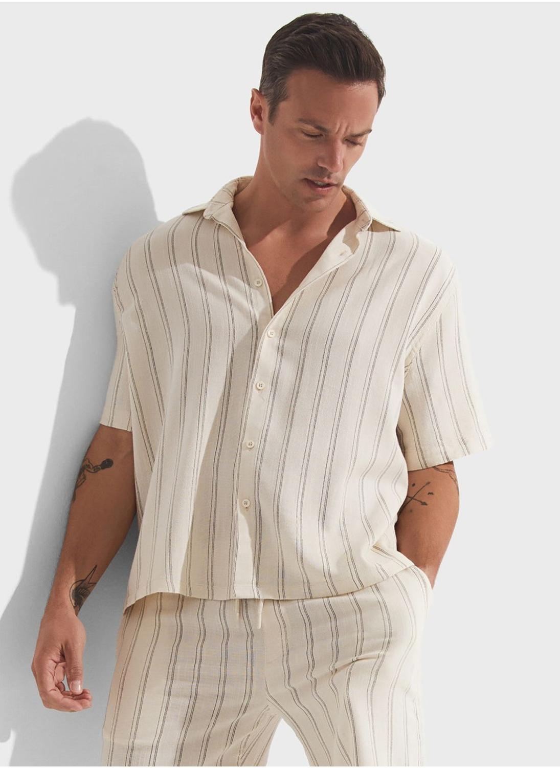 شلوارک راه‌راه با بند کشی برند june