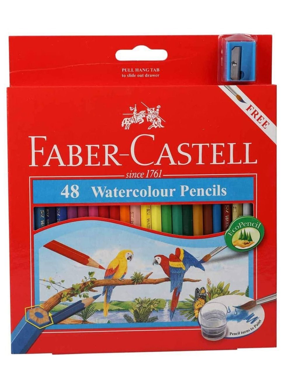 مداد رنگی آبرنگ ۴۸ تکه چند رنگ برند faber-castell