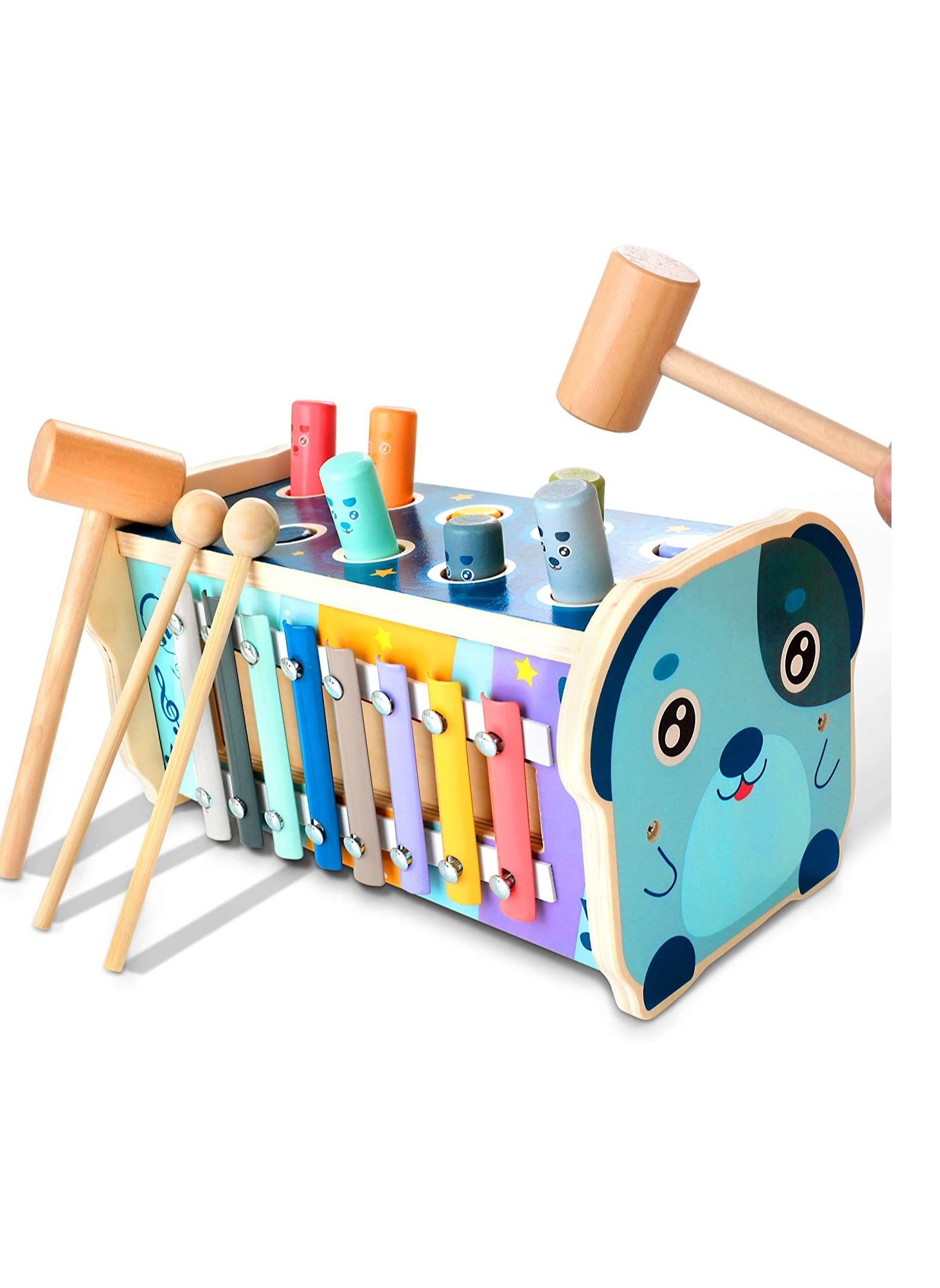اسباب بازی چوبی توسعه زودهنگام کودک با چکش زایلوفون و سرگرمی کوبیدن برند kids toys