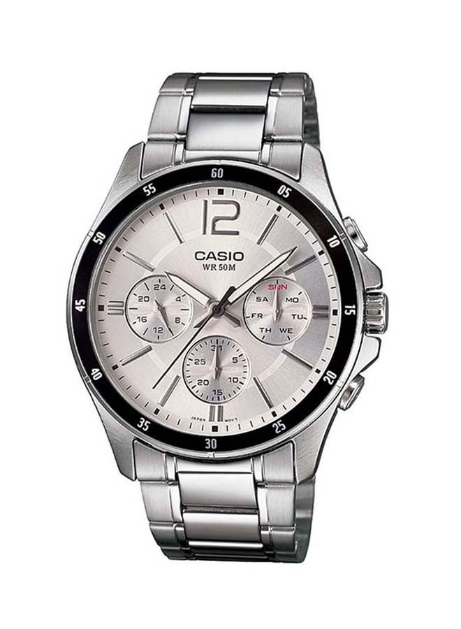 ساعت آنالوگ مردانه استیل ضد زنگ مدل MTP-1374D-7AVDF - ۳۵ میلی‌متر - نقره‌ای برند casio