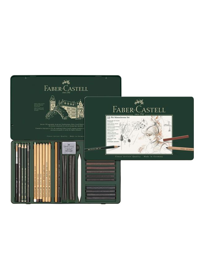 ست مداد رنگی ۳۳ تکه پیت مونوکروم برند faber-castell