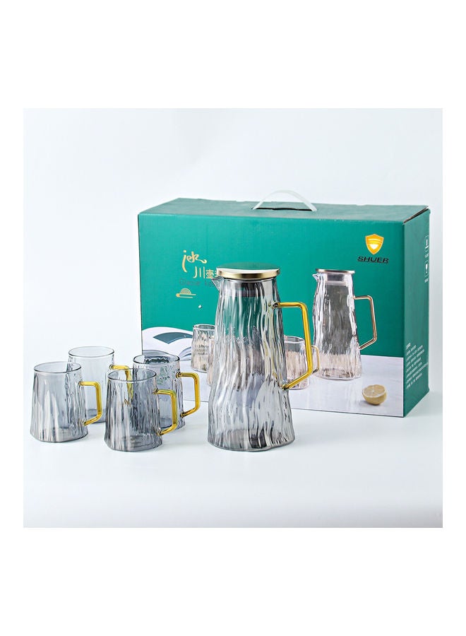 ست کتری شفاف/طوسی مقاوم در برابر دمای بالا ۵ تکه برند shuer