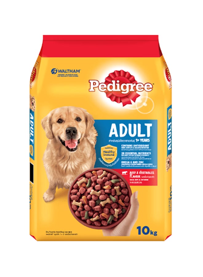 غذای خشک سگ بزرگسال با طعم گوشت گاو و سبزیجات ۱۰ کیلوگرم برند pedigree