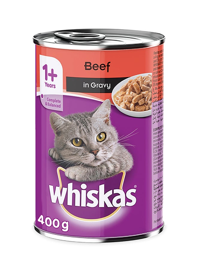 غذای مرطوب گربه با گوشت گاو در سس ۴۰۰ گرم برند whiskas