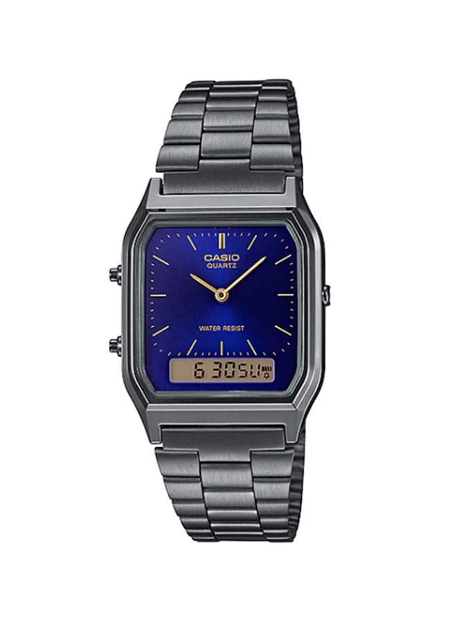 ساعت مچی مردانه آنالوگ دیجیتال استیل ضد زنگ AQ-230GG-2ADF - 33 میلی‌متر - خاکستری برند casio