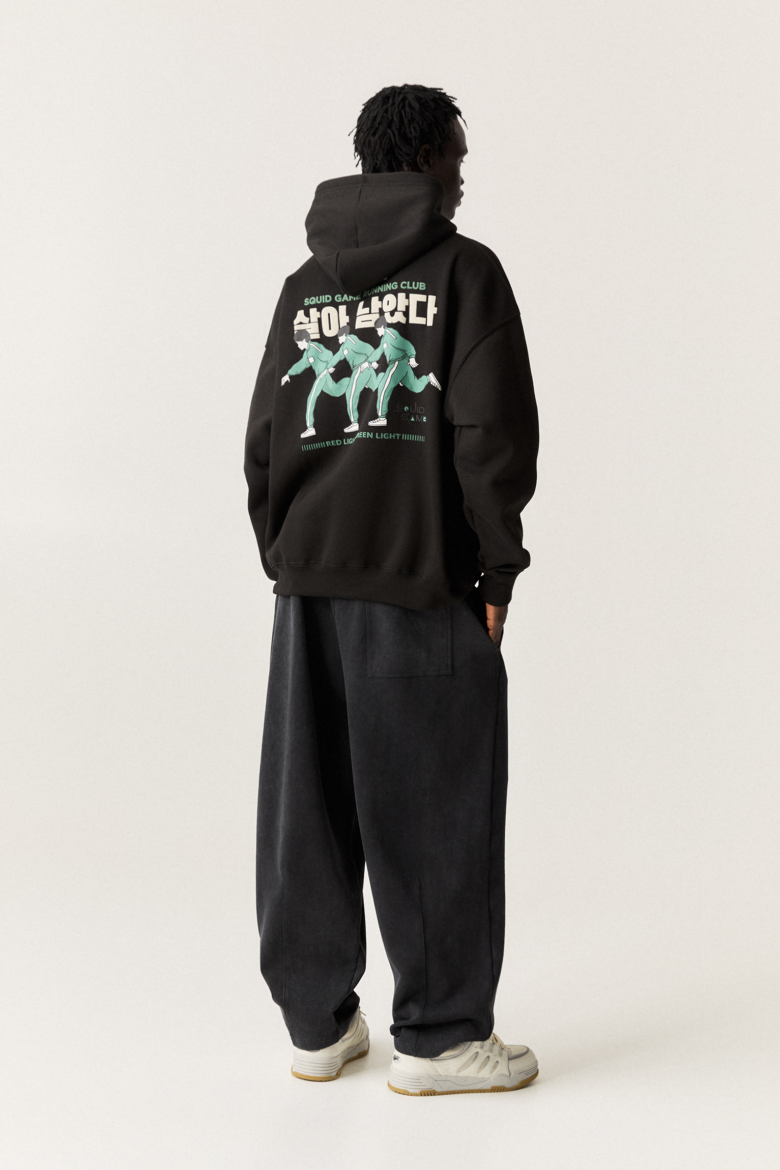 سویشرت کلاهدار با جزئیات بازی مرکب برند PullAndBear 530559025